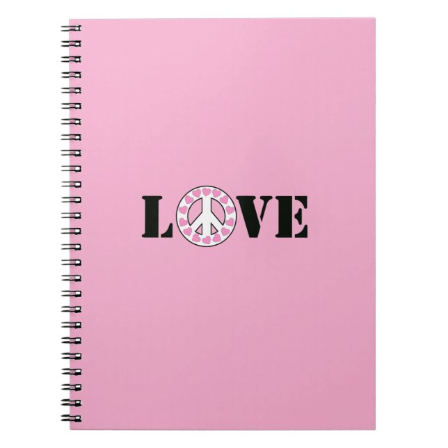 Carnet Cœurs roses chic amour paix (Devant)