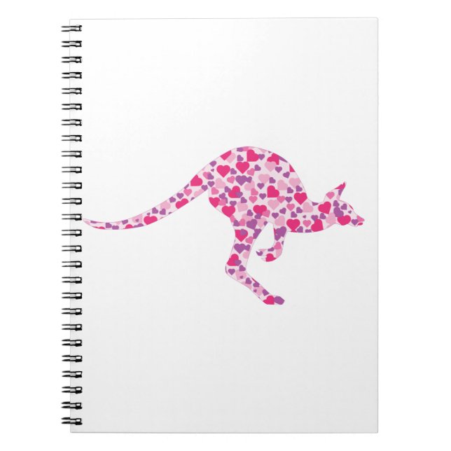 Carnet Coeurs-roses-kangourous (Devant)