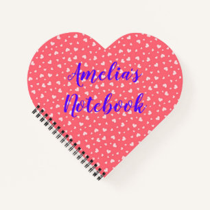 Carnet Coeurs roses - Ordinateur portable en forme de coe