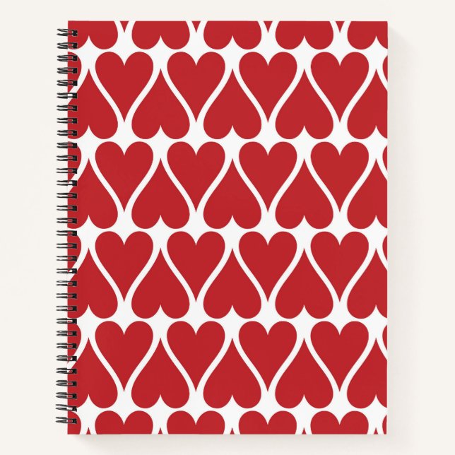Carnet Coeurs rouges allongés (Devant)