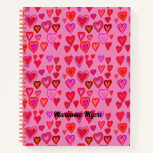 Carnet Coeurs rouges et roses