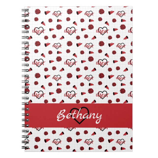Carnet Coeurs rouges, pots de chat, Motif mégaphone (Devant)