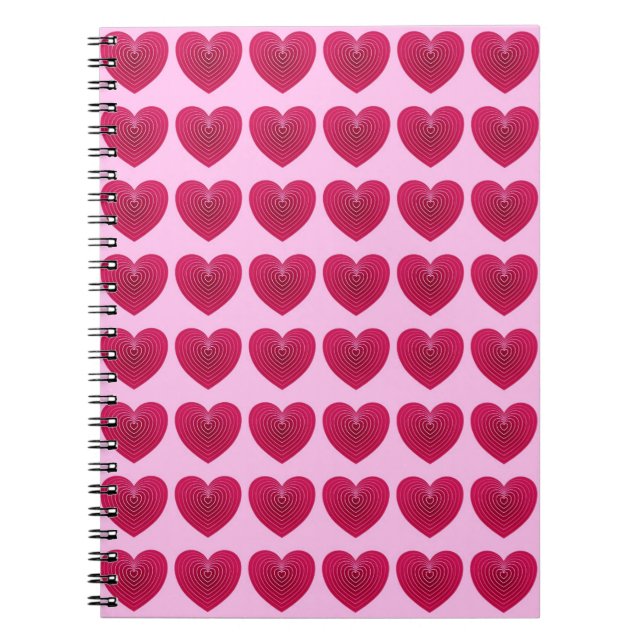 Carnet Coeurs rouges roses profondes sur un arrière - pla (Devant)
