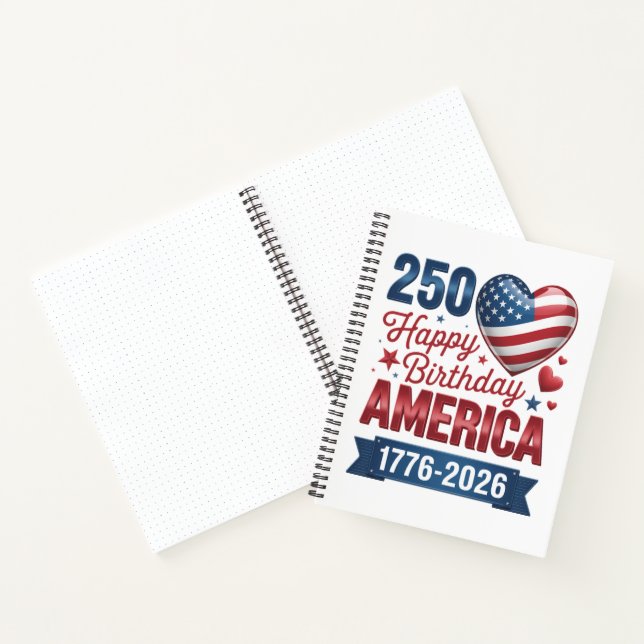 Carnet Cœurs USA 1776 2026 4 juillet (Intérieur)