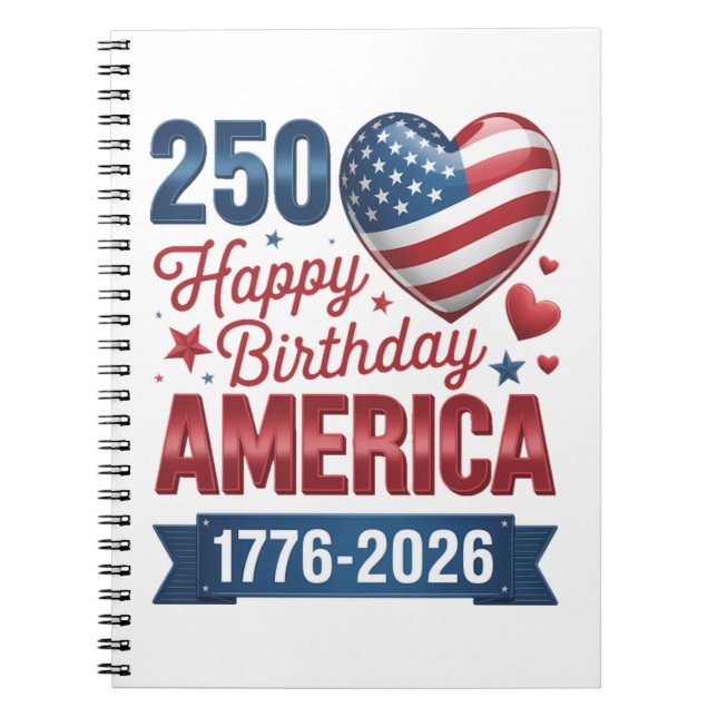 Carnet Cœurs USA 1776 2026 4 juillet (Devant)