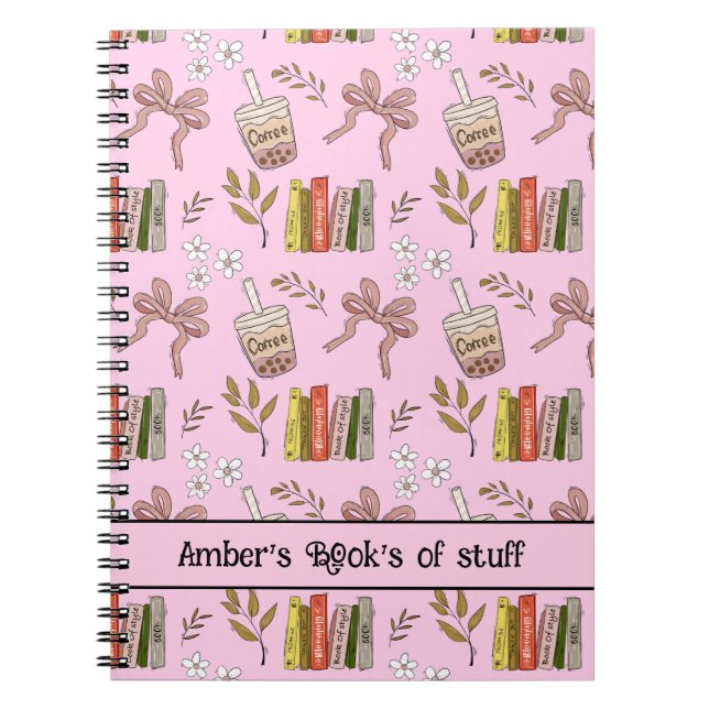 Carnet Coffee and Books Pattern Notebook | Cozy Reader  (Devant)
