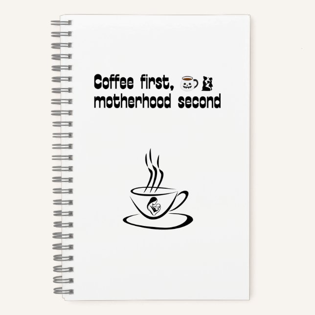 Carnet Coffee First Motherhood Second - Bold Typographie (Recto)