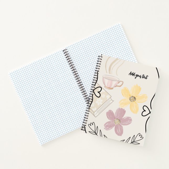 Carnet Coffee & Flowers Spiral Notebook for Book Lovers (Intérieur)