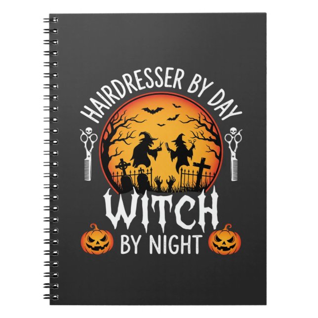 Carnet Coiffeur Halloween le jour Sorcière la nuit (Devant)