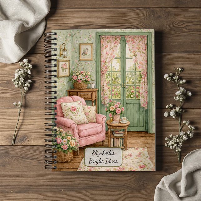 Carnet Coin de lecture shabby chic dans un jardin (Créateur téléchargé)