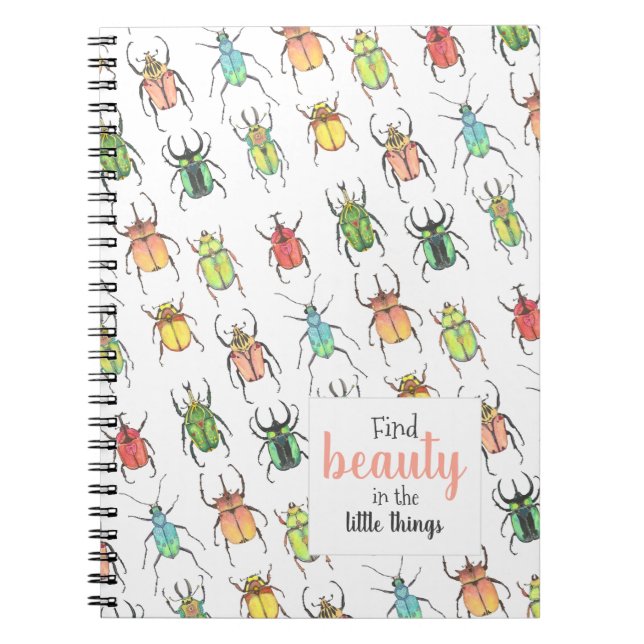 Carnet Coléoptère motif Lovebug avec citation (Devant)