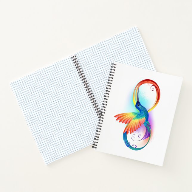 Carnet Colibri arc-en-ciel avec symbole Infinity (Intérieur)