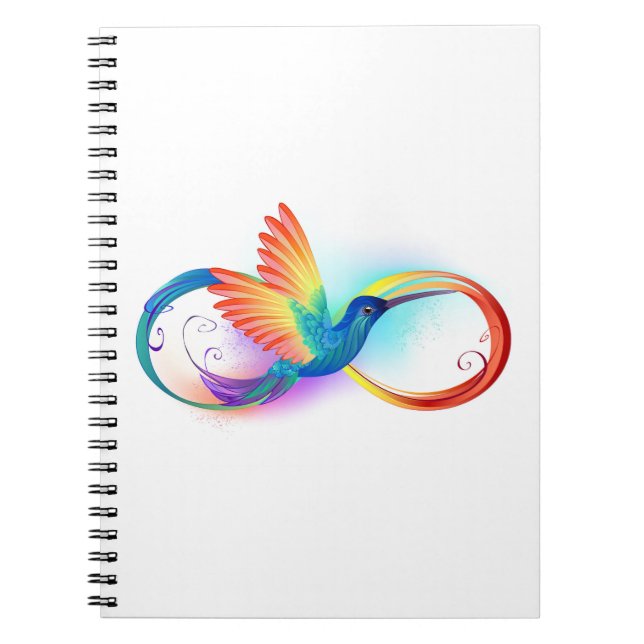 Carnet Colibri arc-en-ciel avec symbole Infinity (Devant)