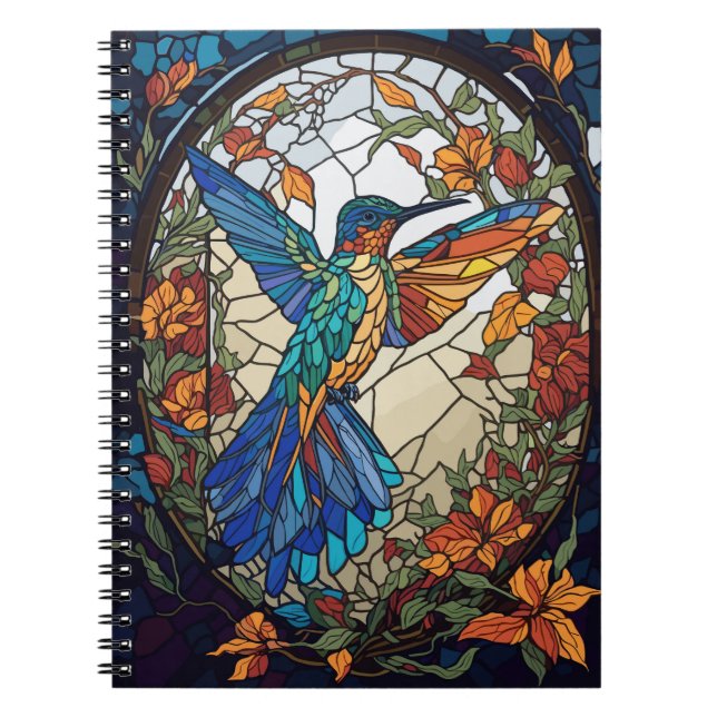 Carnet Colibri artistique en verre coloré (Devant)