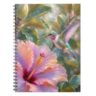 Carnet Colibri avec aquarelle d'Hibiscus