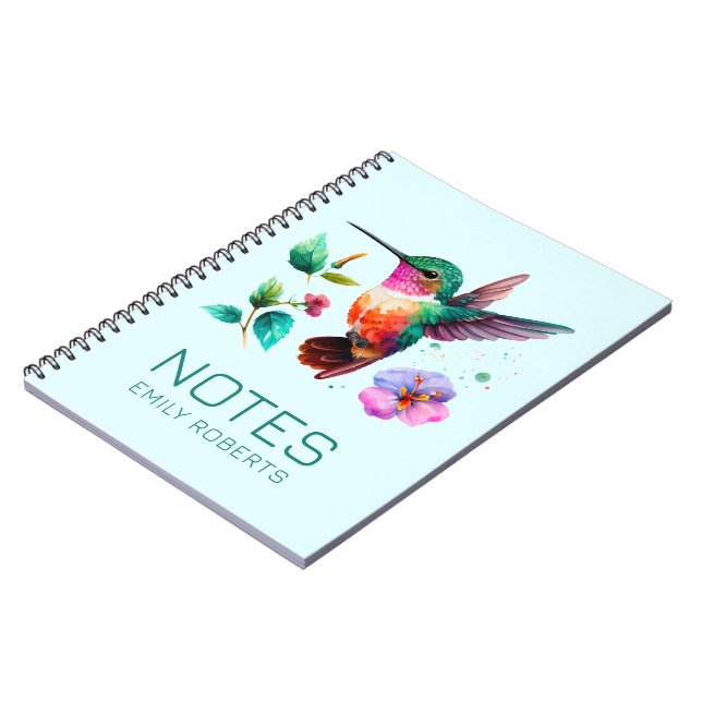 Carnet Colibri et fleurs aux couleurs vives (Côté gauche)