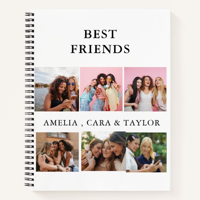 Carnet Collage de photos d'amis moderne Simple (Devant)