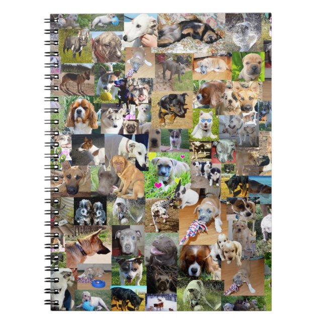 Carnet Collage de photos de chiens, (Devant)