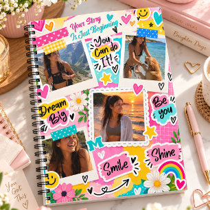 Carnet Collage de photos de fille adolescente Inspirant R