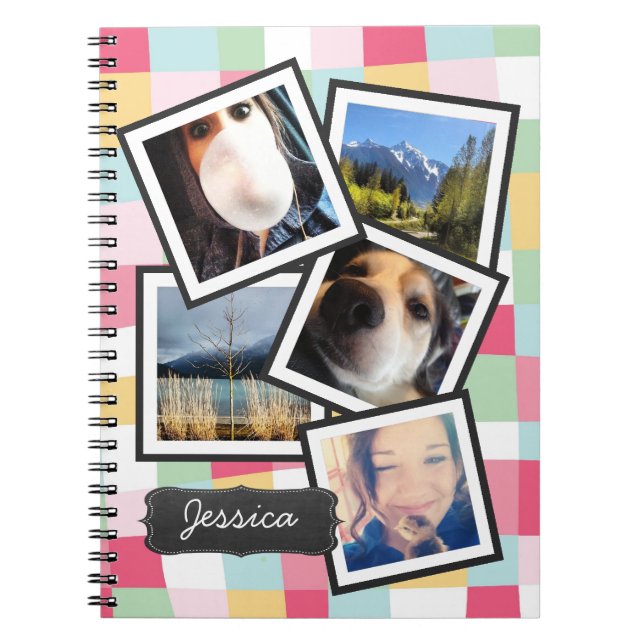 Carnet Collage Girly de photo d'Instagram d'amusement (Devant)