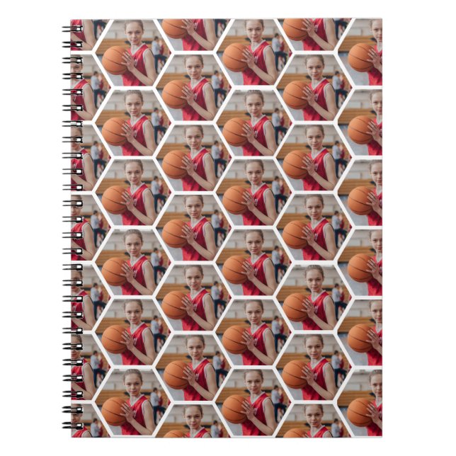 Carnet Collage Hexagonal de Photos Personnalisées  (Devant)