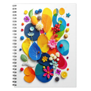 Carnet Collage mixte floral abstrait lumineux