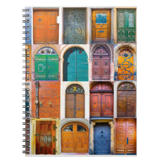 Carnet Collage of medieval front doors at Prague,  Czech 