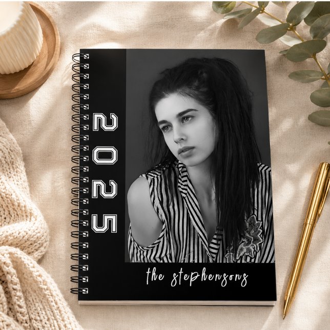 Carnet Collage photo 2 personnalisé moderne (Modern 2 Photo Collage Personalized Notebook)