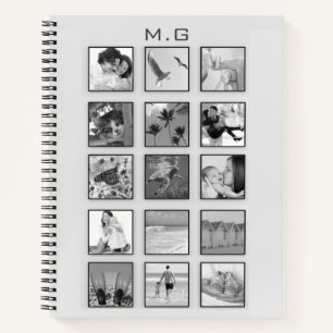 Carnet Collage photo Carré filtré noir et blanc