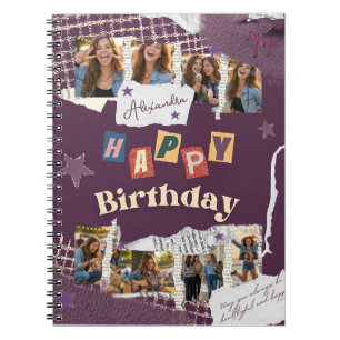 Carnet Collage photo d'anniversaire personnalisé en album