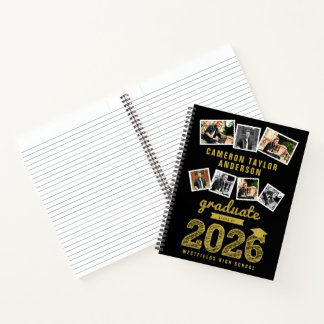 Carnet Collage photo de fin d'études Gold Sketch 2026 7e 