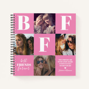 Carnet Collage photo de meilleures amies BFF Rose Féminin