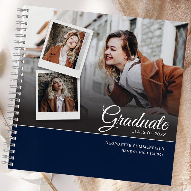 Carnet Collage photo de remise de diplôme 2026 (Graduation 2025 Party Grad Photo Collage Notebook)