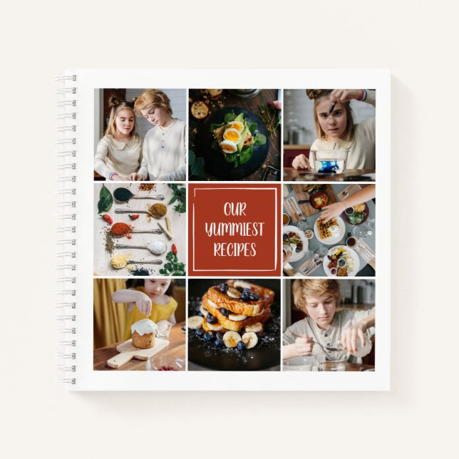Carnet Collage Photo Terracotta 8 Photos Recettes Famille (Devant)