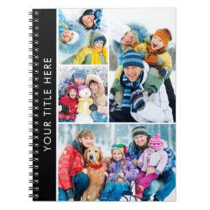Carnet Collage simple de 4 photos avec couleur personnali