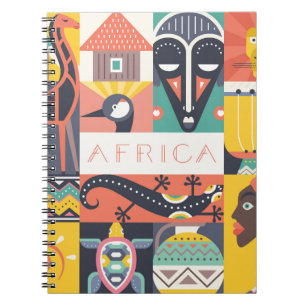 Carnet Collage symbolique africain d'art