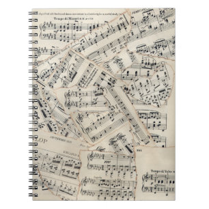 Carnet Collage vintage papier de musique