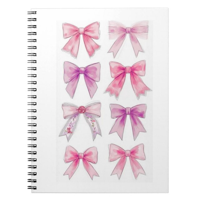 Carnet Collection Aquarelle rose et violet Bows (Devant)
