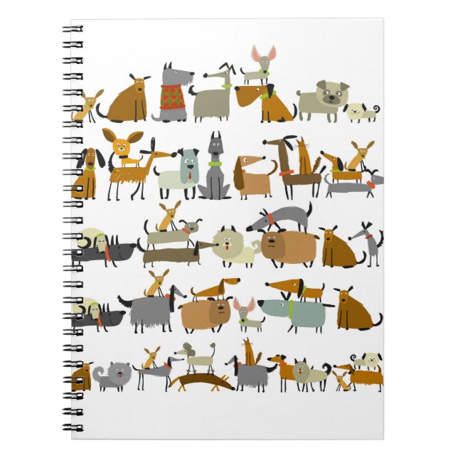 Carnet Collection de chiens mignons, croquis illustration (Devant)
