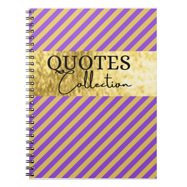 Carnet collection de citations violettes et dorées  (Devant)