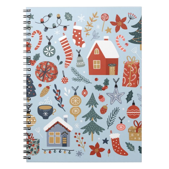 Carnet Collection de Noël d'éléments décoratifs d'hiver (Devant)
