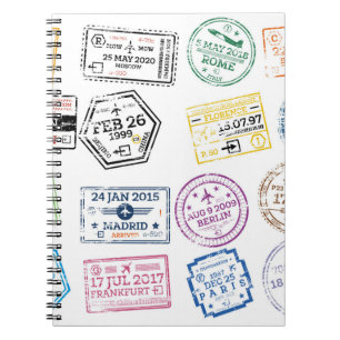 Carnet Collection de timbres de passeport isolés sur blan