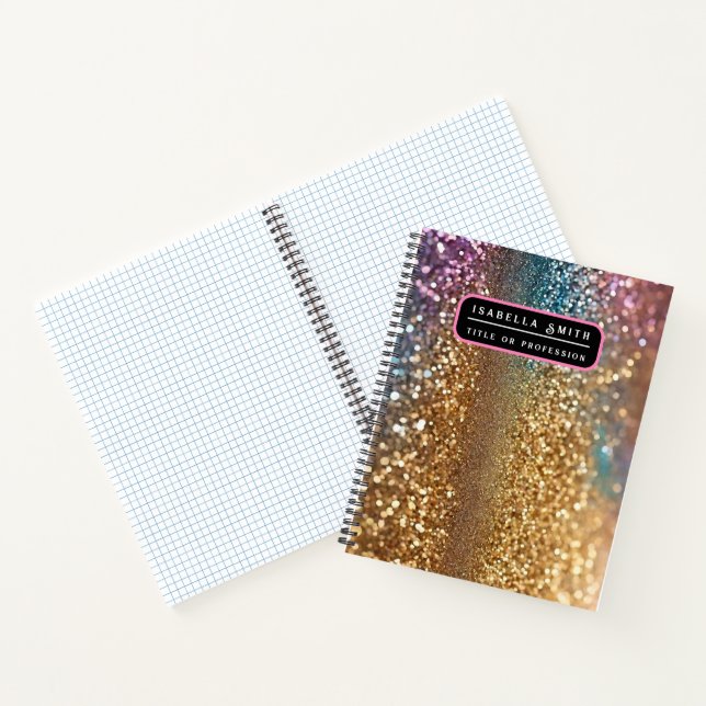 Carnet Collection holographique d'opale à paillettes popu (Intérieur)