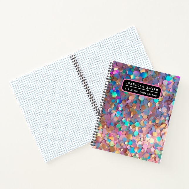 Carnet Collection holographique moderne Opale Pailletée (Intérieur)