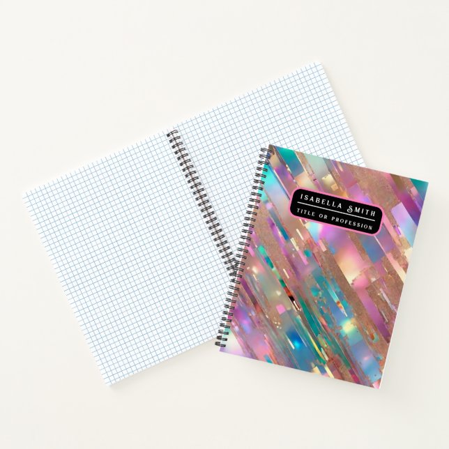 Carnet Collection holographique opale pailletée moderne (Intérieur)