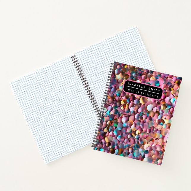 Carnet Collection Holographique Opale Pailletée Tendance (Intérieur)