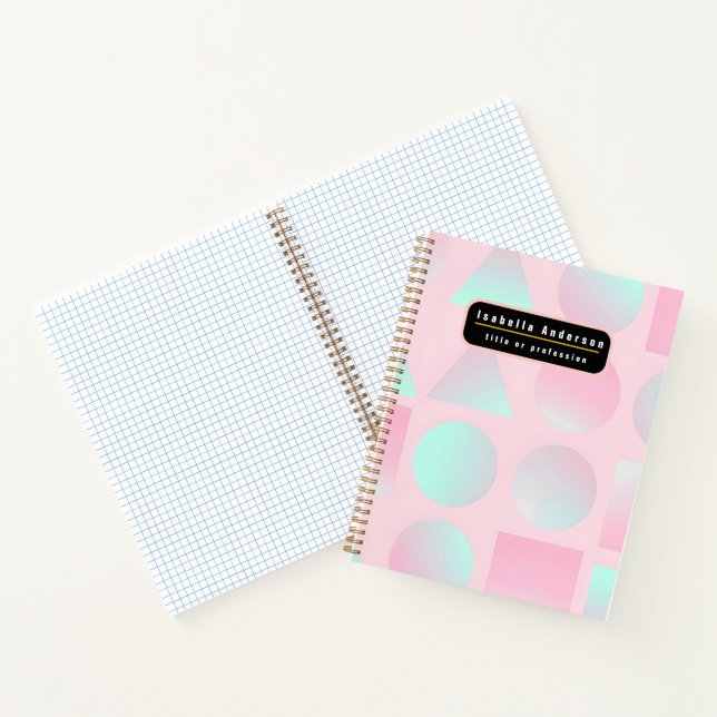 Carnet Collection Tendance Abstraite Rose Pâle Menthe (Intérieur)