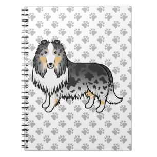 Carnet Colley Rough Blue Merle Mignon Chien de Dessin Ani