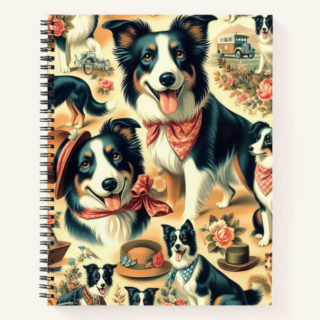 Carnet Collie frontière mignonne sans joint (Devant)