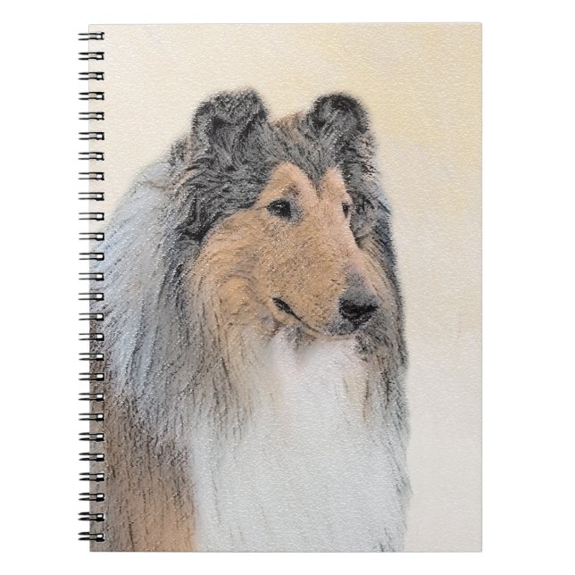Carnet Collie (Rough) Peinture - Cute Original Chien Art (Devant)